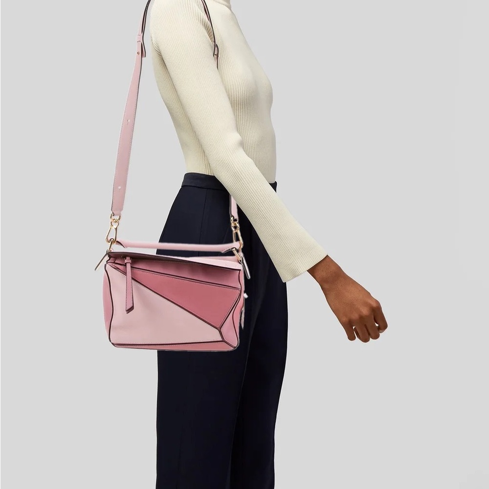 Loewe Medium Tricolor Pink Puzzle Bag‎ 2 Way Adjustable Shoulder Crossbody Strap